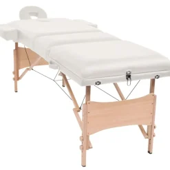 Uiterlijk & Gezondheid*vidaXL Massagetafel inklapbaar 3 zones 10 cm dik Wit