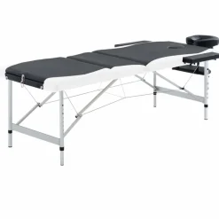 Uiterlijk & Gezondheid*vidaXL Massagetafel inklapbaar 3 zones aluminium Zwart en wit