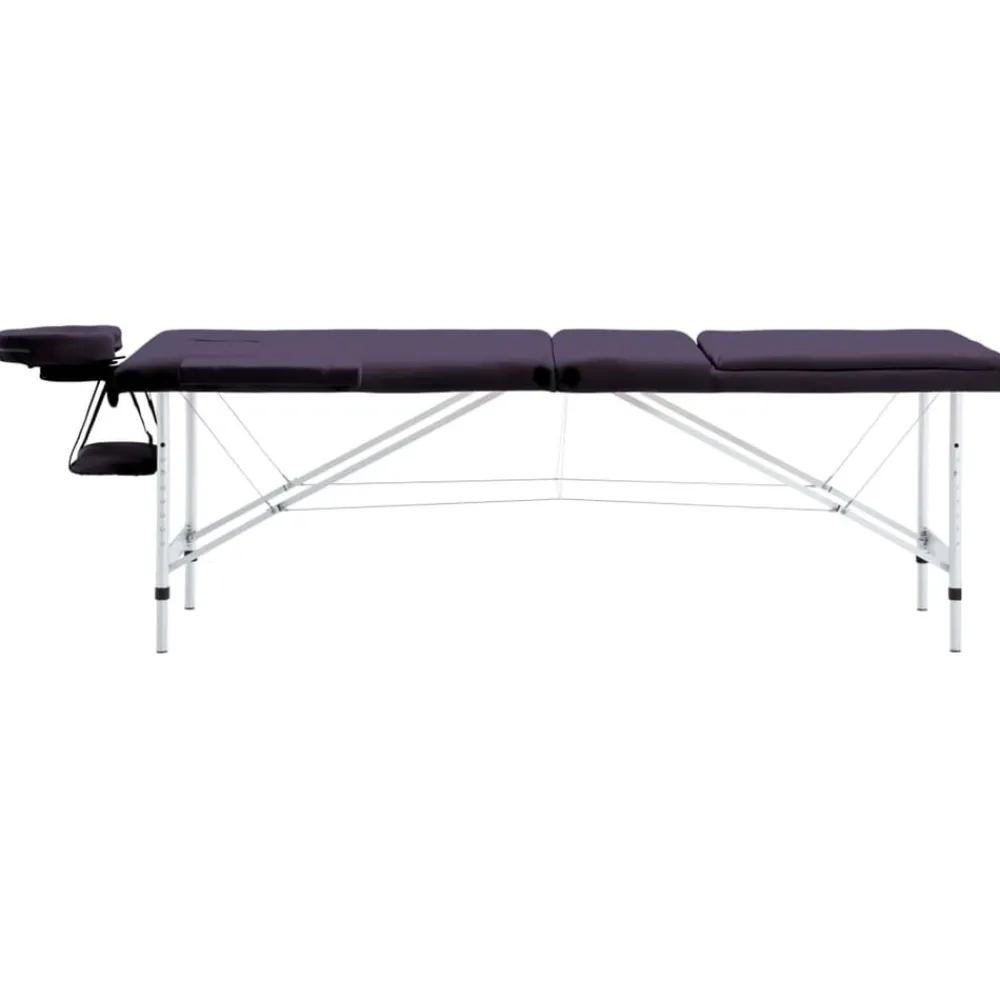 Uiterlijk & Gezondheid*vidaXL Massagetafel inklapbaar 3 zones aluminum Paars