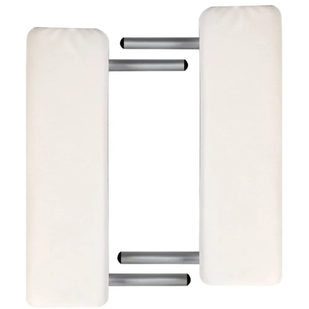 Uiterlijk & Gezondheid*vidaXL Massagetafel met 2 zones inklapbaar aluminium frame crèmewit Crèmewit