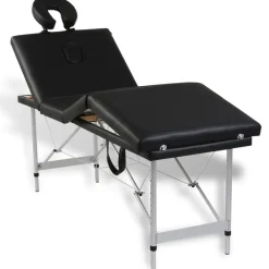 Massagetafel met 4 zones inklapbaar aluminum frame>vidaXL