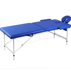 Uiterlijk & Gezondheid*vidaXL Massagetafel met 2 zones inklapbaar aluminum frame Blauw