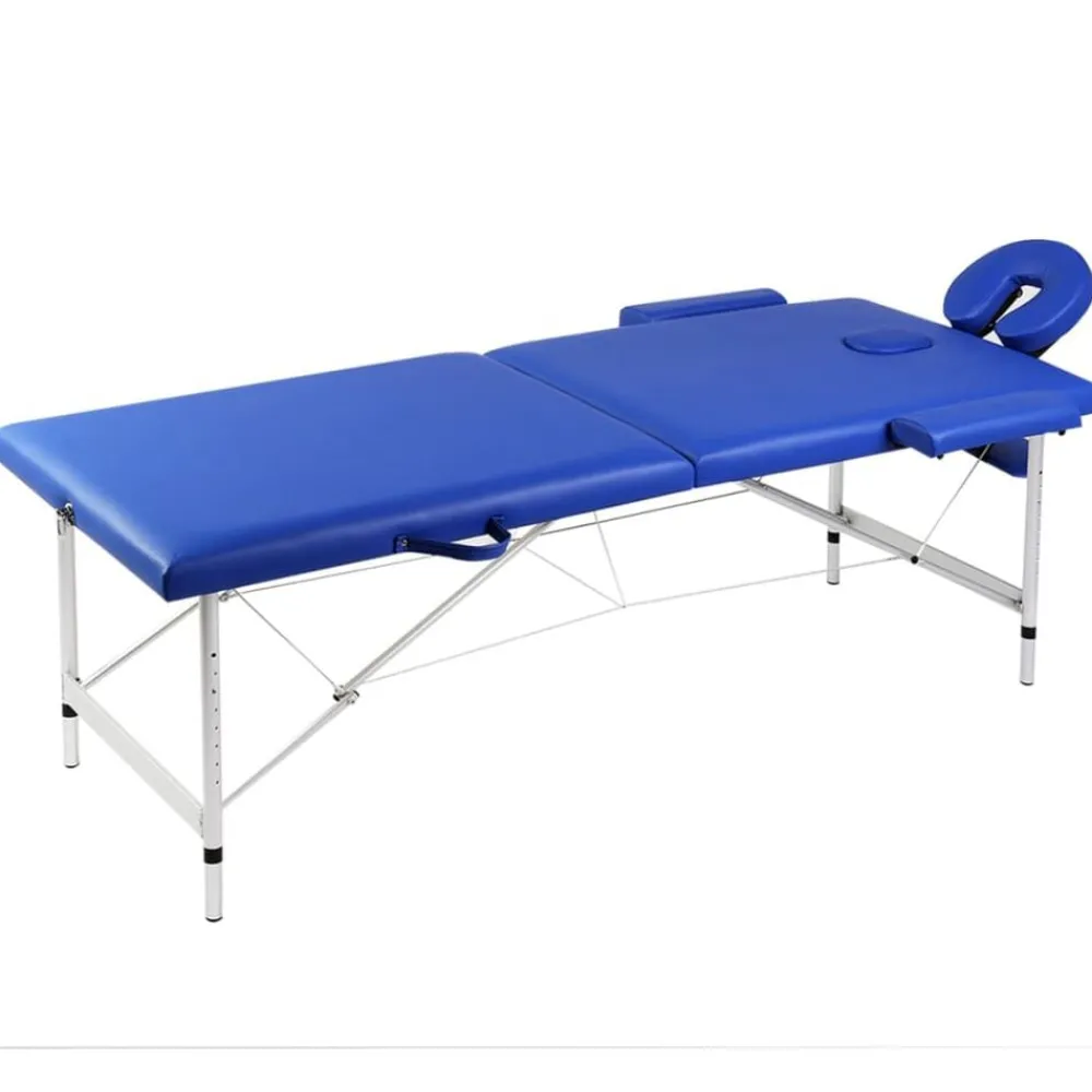 Uiterlijk & Gezondheid*vidaXL Massagetafel met 2 zones inklapbaar aluminum frame Blauw