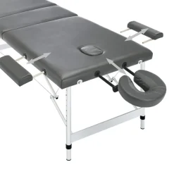 Uiterlijk & Gezondheid*vidaXL Massagetafel met 3 zones 186x68 cm aluminium frame Antraciet