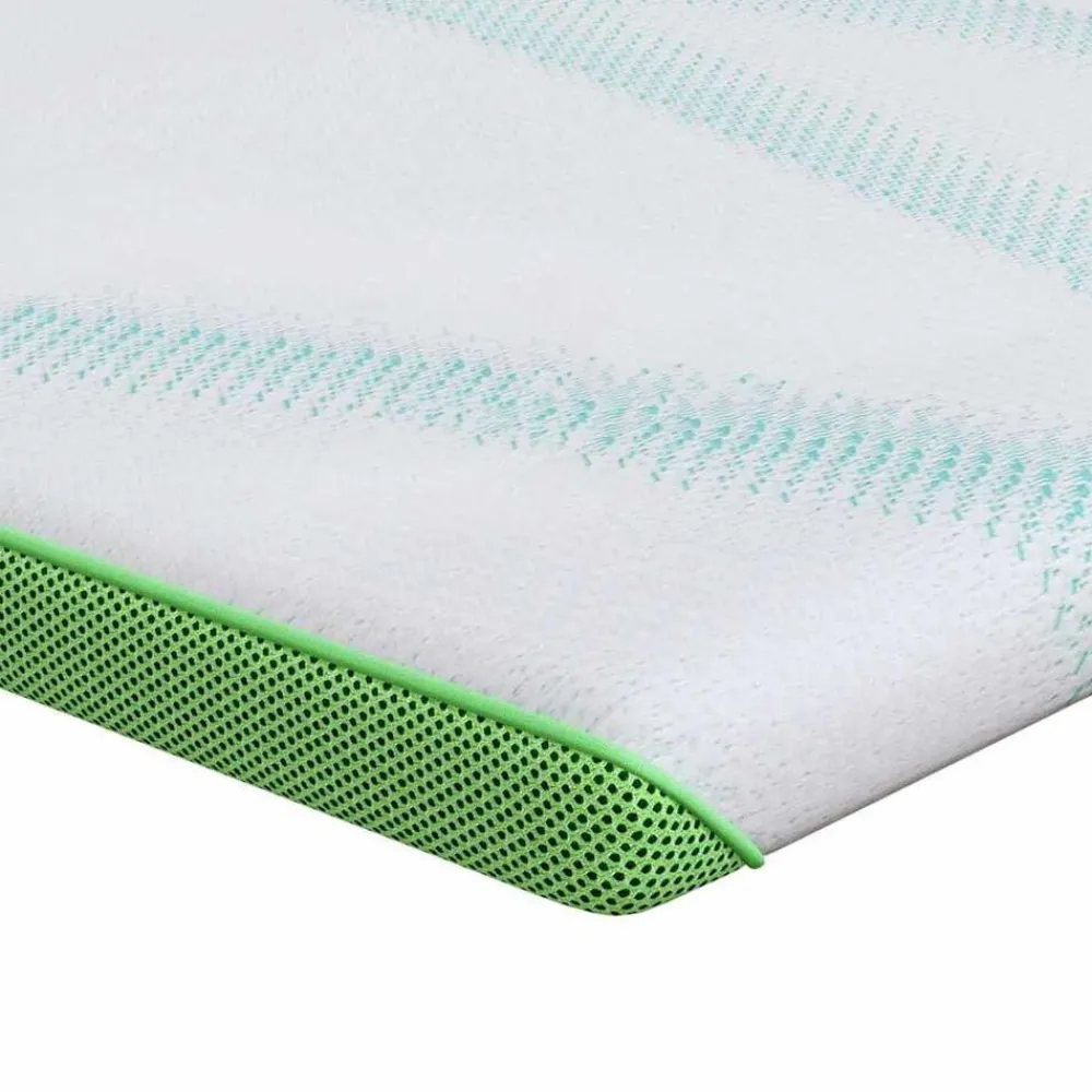 Linnengoed*vidaXL matrastopper Wit en Groen 80 x 200 cm Jacquard Stof