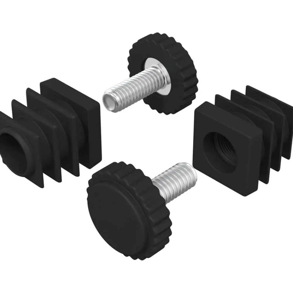 Bouwbeslag*vidaXL Meubel Levelers Verstelbaar 2 pcs Zwart M6 PP