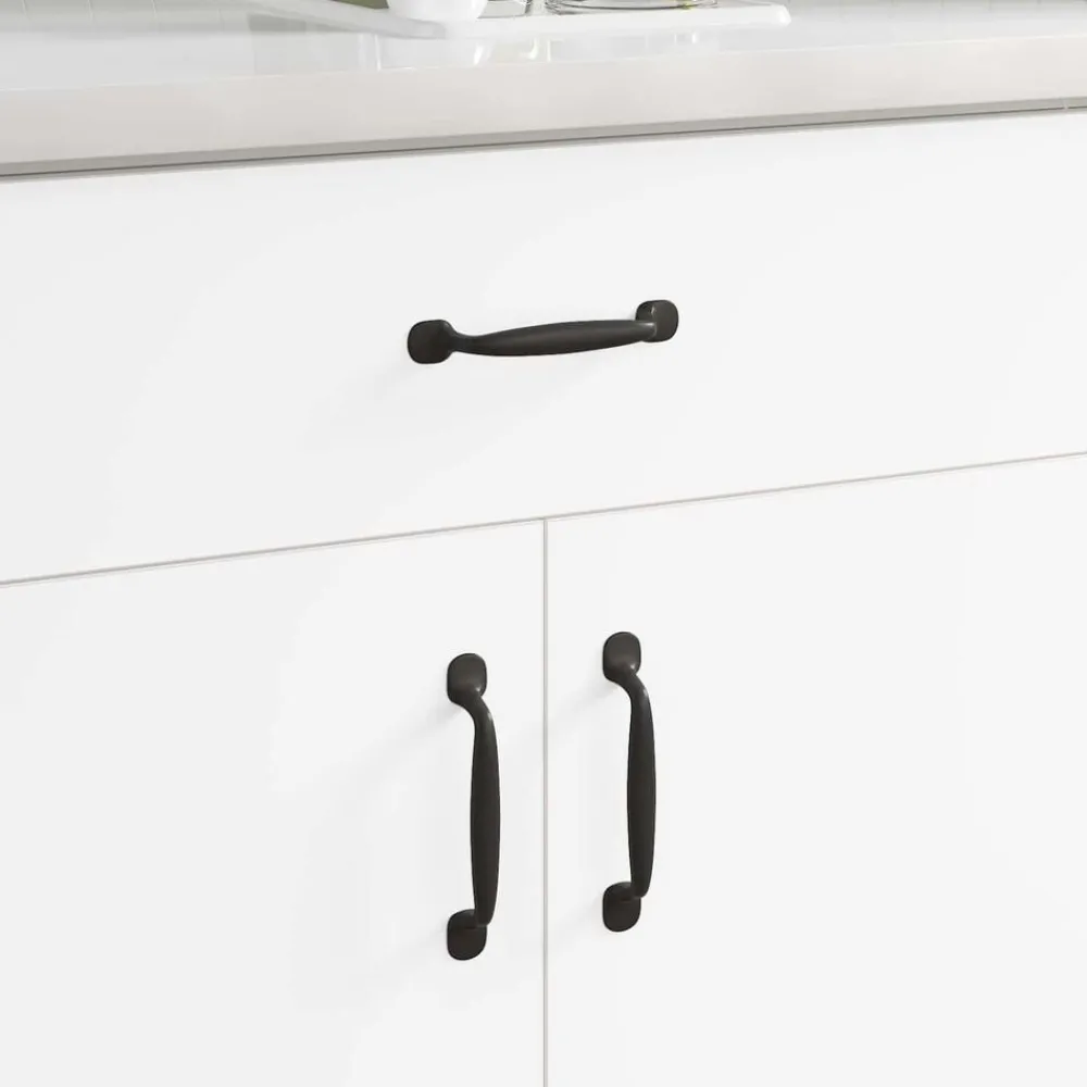 Bouwbeslag*vidaXL Meubelhandgreep 2 pcs Zwart 130 x 19,4 x 22,3 mm Aluminium