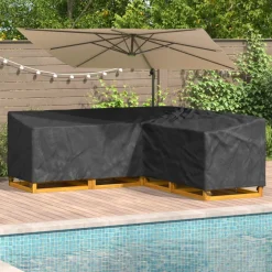 Accessoires Voor Tuinmeubelen*vidaXL Meubelhoes Zwart 235 x 235 x 85 cm 210D Oxford Stof