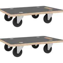Materiaalbehandeling*vidaXL Meubelhondjes 2 st rechthoekig 250 kg 60x40x11,5 cm