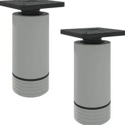 Bouwbeslag*vidaXL Meubelpoten Verstelbaar 2 pcs Wit 64 x 64 x 100 mm PP
