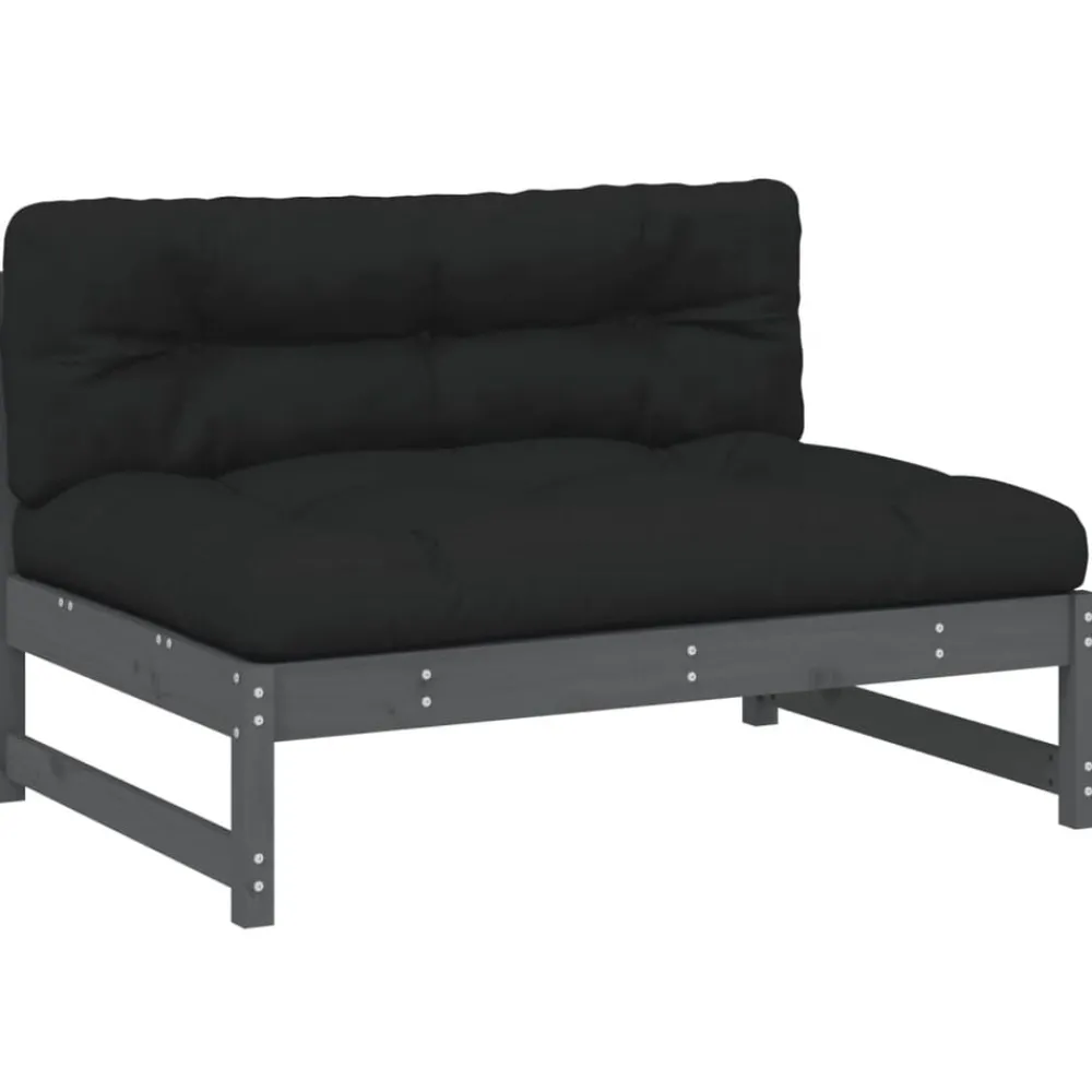 Tuinmeubelen*vidaXL Middenbank 120x80 cm massief grenenhout grijs Grijs grenenhout