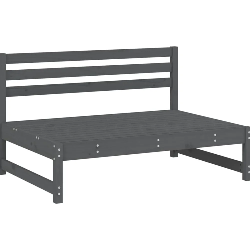 Tuinmeubelen*vidaXL Middenbank 120x80 cm massief grenenhout grijs Grijs grenenhout