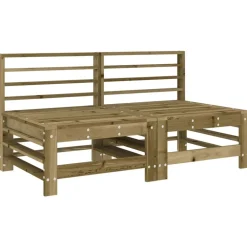 Middenbanken met kussens 2 st geïmpregneerd grenenhout><noscript><img width=