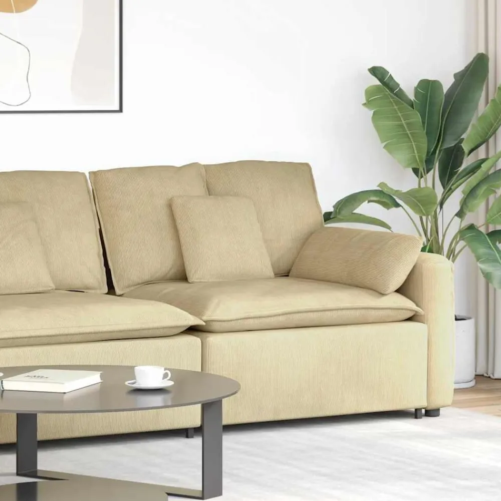 Accessoires Voor Stoelen En Banken*vidaXL Modulaire bank Armleuning eindmodule met kussens 100 cm grijsgroen