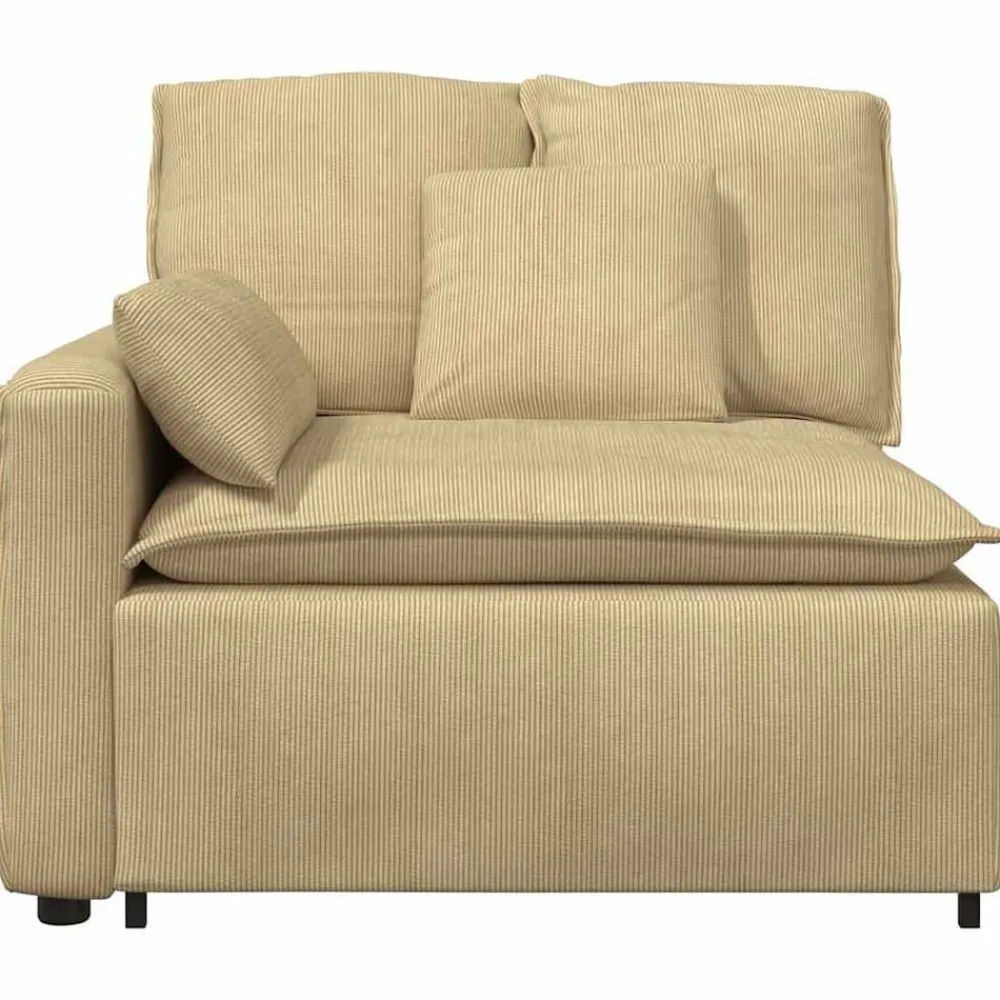 Accessoires Voor Stoelen En Banken*vidaXL Modulaire bank Armleuning eindmodule met kussens 100 cm grijsgroen