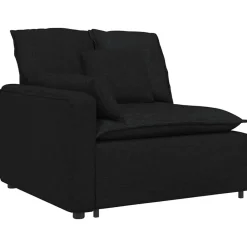 Accessoires Voor Stoelen En Banken*vidaXL Modulaire bank Armleuning eindmodule met kussens 100 cm Zwart
