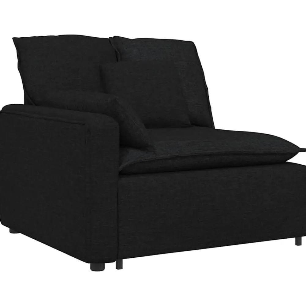 Accessoires Voor Stoelen En Banken*vidaXL Modulaire bank Armleuning eindmodule met kussens 100 cm Zwart