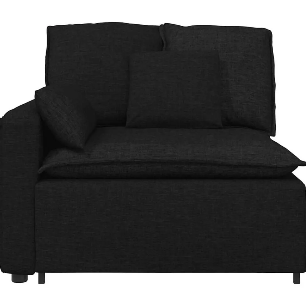 Accessoires Voor Stoelen En Banken*vidaXL Modulaire bank Armleuning eindmodule met kussens 100 cm Zwart