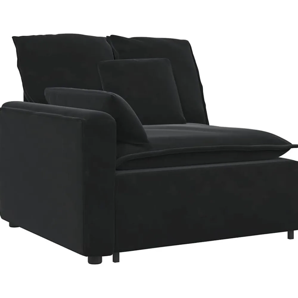 Accessoires Voor Stoelen En Banken*vidaXL Modulaire bank Armleuning eindmodule met kussens 100 cm Zwart