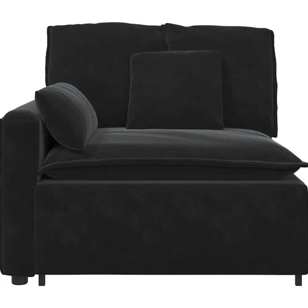 Accessoires Voor Stoelen En Banken*vidaXL Modulaire bank Armleuning eindmodule met kussens 100 cm Zwart