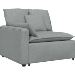 Accessoires Voor Stoelen En Banken*vidaXL Modulaire bank Armleuning eindmodule met kussens 100 cm Lichtgrijs