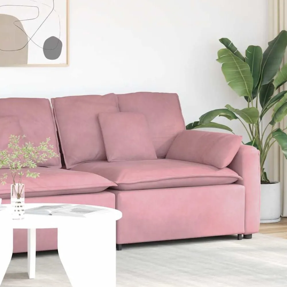 Accessoires Voor Stoelen En Banken*vidaXL Modulaire bank Armleuning eindmodule met kussens 100 cm Roze