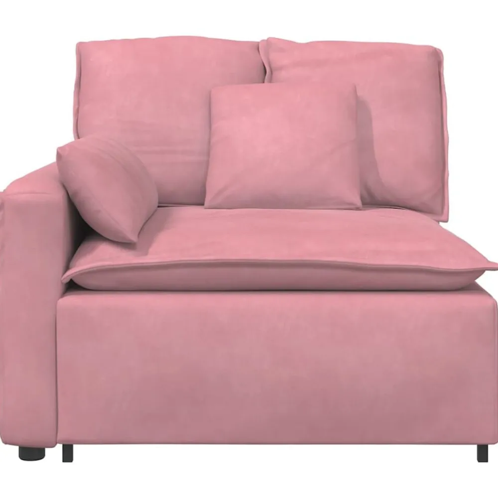 Accessoires Voor Stoelen En Banken*vidaXL Modulaire bank Armleuning eindmodule met kussens 100 cm Roze