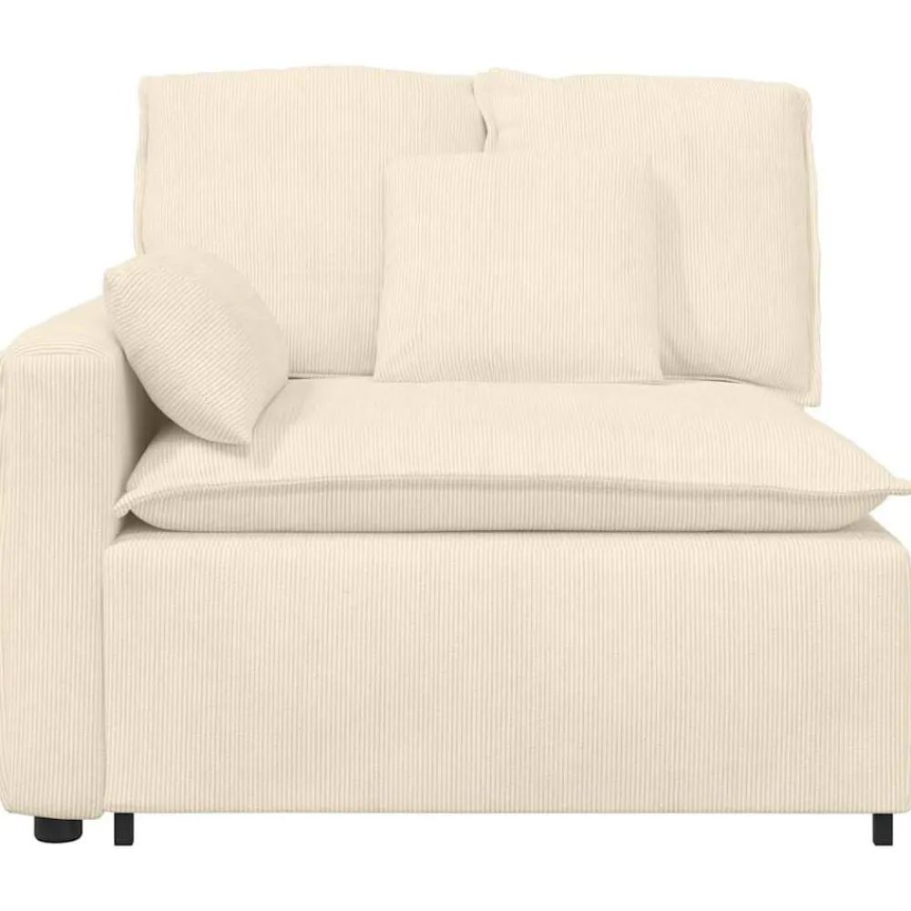 Accessoires Voor Stoelen En Banken*vidaXL Modulaire bank Armleuning eindmodule met kussens 100 cm Crème