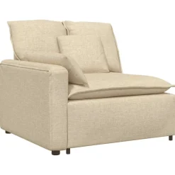 Accessoires Voor Stoelen En Banken*vidaXL Modulaire bank Armleuning eindmodule met kussens 100 cm Crème