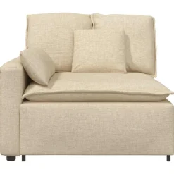 Accessoires Voor Stoelen En Banken*vidaXL Modulaire bank Armleuning eindmodule met kussens 100 cm Crème
