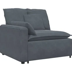 Accessoires Voor Stoelen En Banken*vidaXL Modulaire bank Armleuning eindmodule met kussens 100 cm Donkergrijs