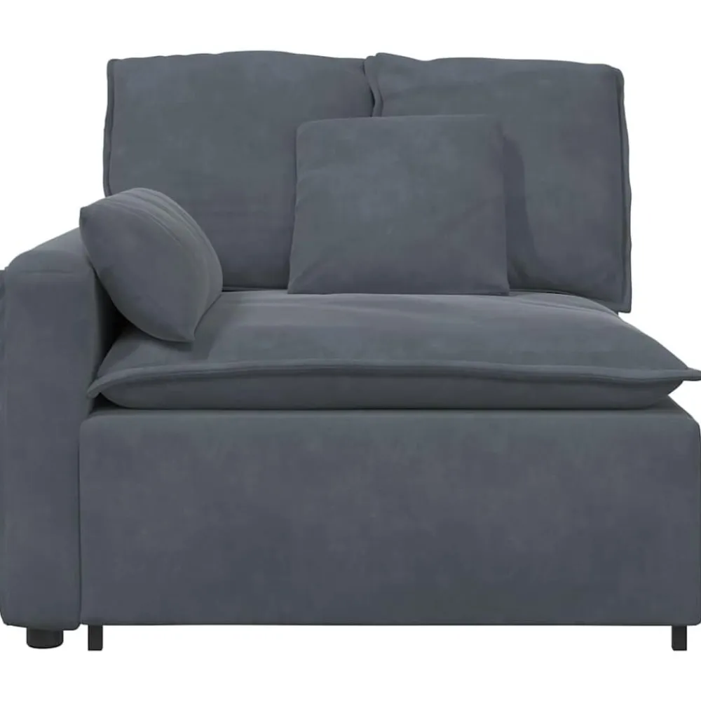 Accessoires Voor Stoelen En Banken*vidaXL Modulaire bank Armleuning eindmodule met kussens 100 cm Donkergrijs