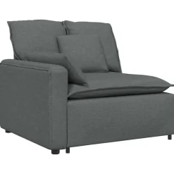 Accessoires Voor Stoelen En Banken*vidaXL Modulaire bank Armleuning eindmodule met kussens 100 cm Donkergrijs