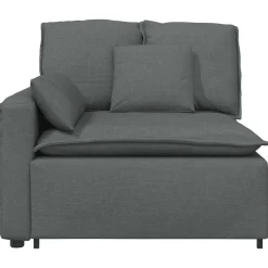 Accessoires Voor Stoelen En Banken*vidaXL Modulaire bank Armleuning eindmodule met kussens 100 cm Donkergrijs