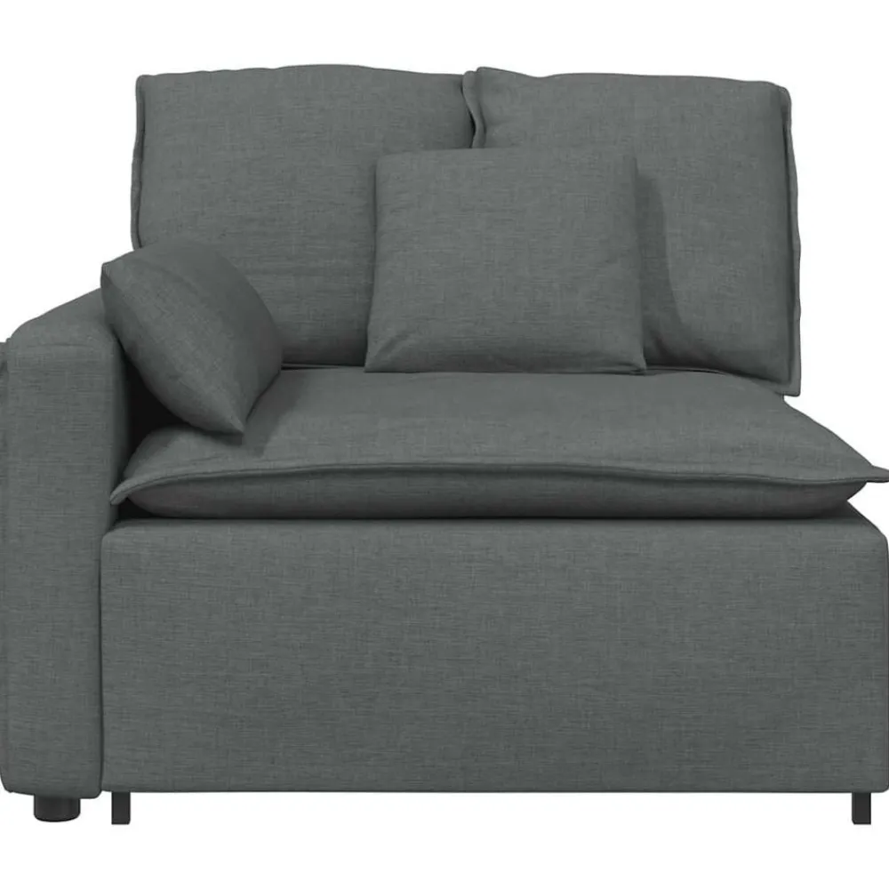 Accessoires Voor Stoelen En Banken*vidaXL Modulaire bank Armleuning eindmodule met kussens 100 cm Donkergrijs