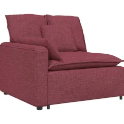 Accessoires Voor Stoelen En Banken*vidaXL Modulaire bank Armleuning eindmodule met kussens 100cm Wijnrood