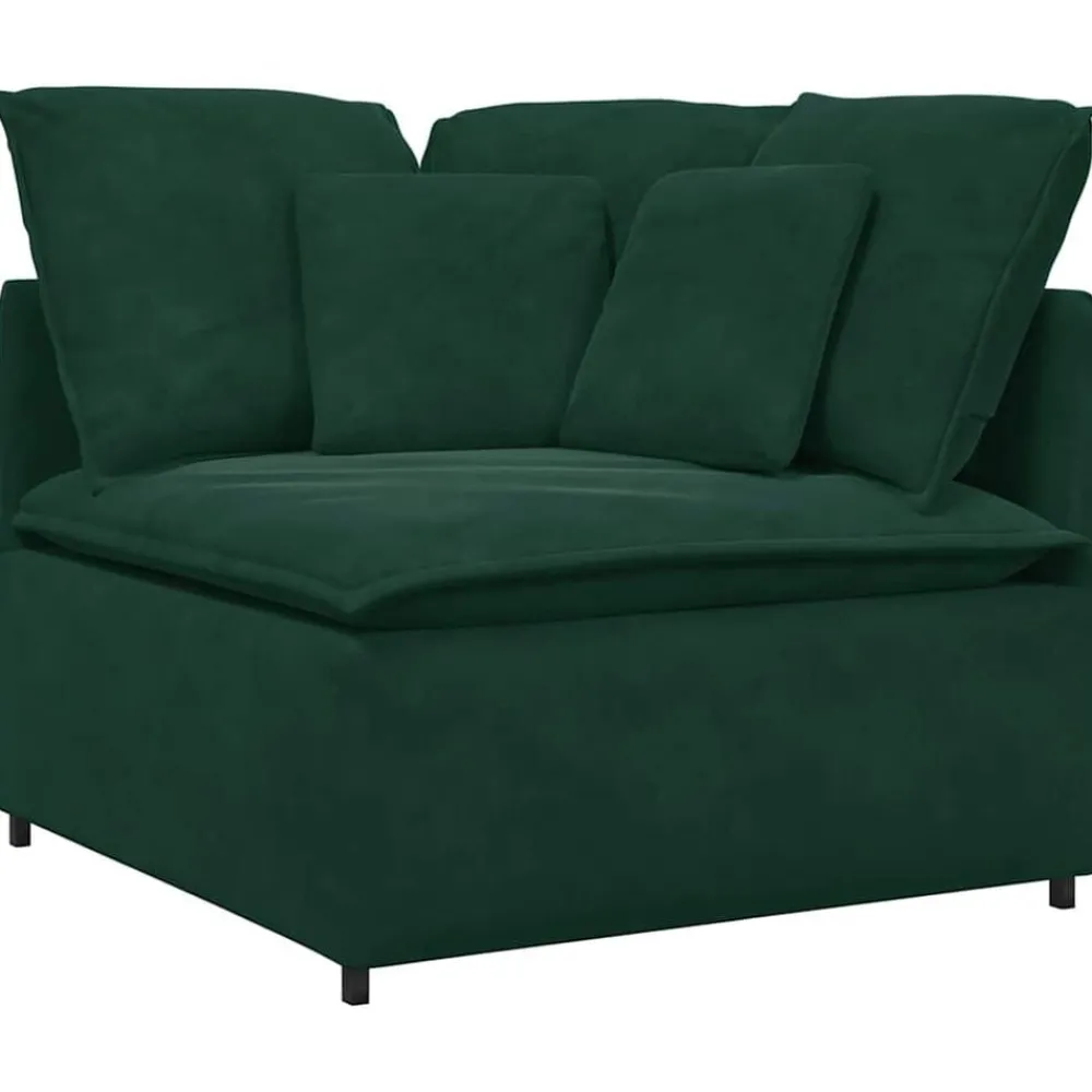 Accessoires Voor Stoelen En Banken*vidaXL Modulaire bank hoekmodule met kussens 100 cm Donkergroen