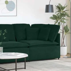 Accessoires Voor Stoelen En Banken*vidaXL Modulaire bank hoekmodule met kussens 100 cm Donkergroen