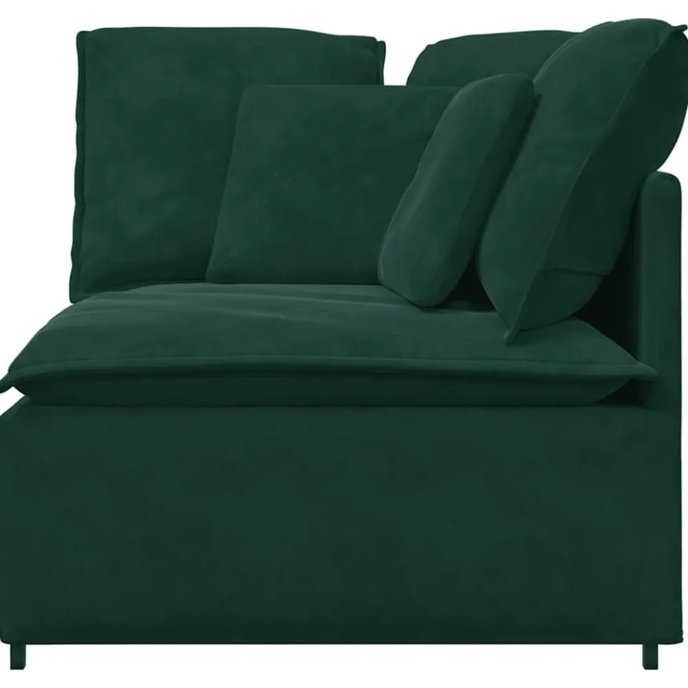 Accessoires Voor Stoelen En Banken*vidaXL Modulaire bank hoekmodule met kussens 100 cm Donkergroen