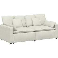 Modulaire bank met kussens crèmekleurig>vidaXL Outlet