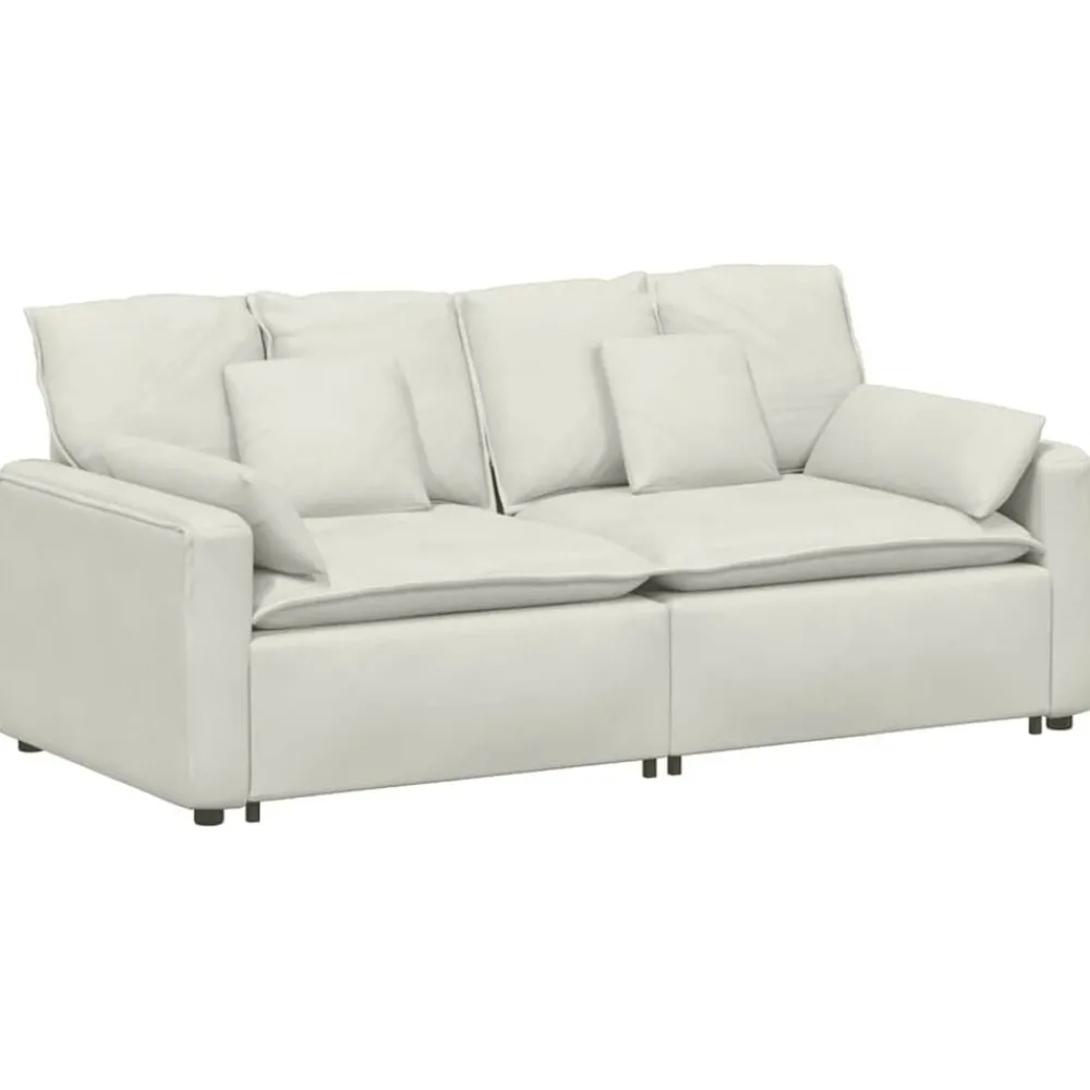 Modulaire bank met kussens crèmekleurig>vidaXL Outlet