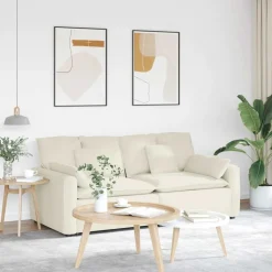Modulaire bank met kussens crèmekleurig>vidaXL Outlet