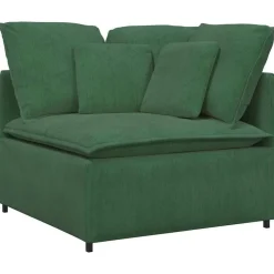 Accessoires Voor Stoelen En Banken*vidaXL Modulaire bank met voetenbank en kussens corduroy Donkergroen