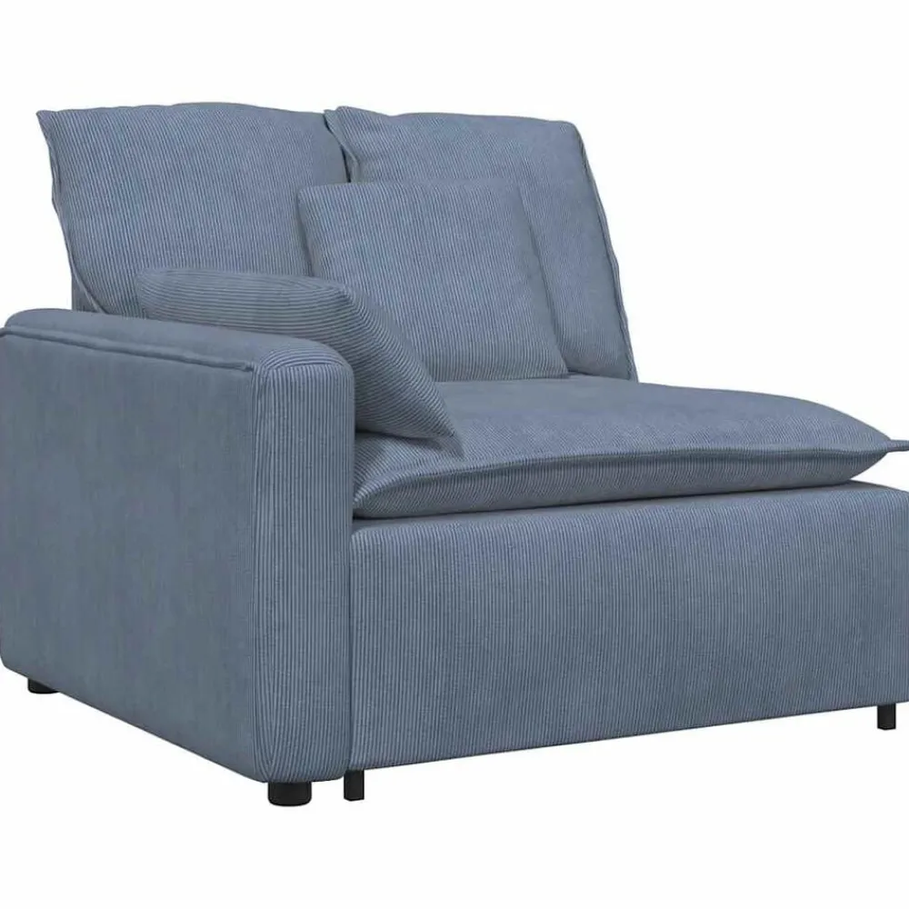 Accessoires Voor Stoelen En Banken*vidaXL Modulaire bank met kussens corduroy stof Blauw