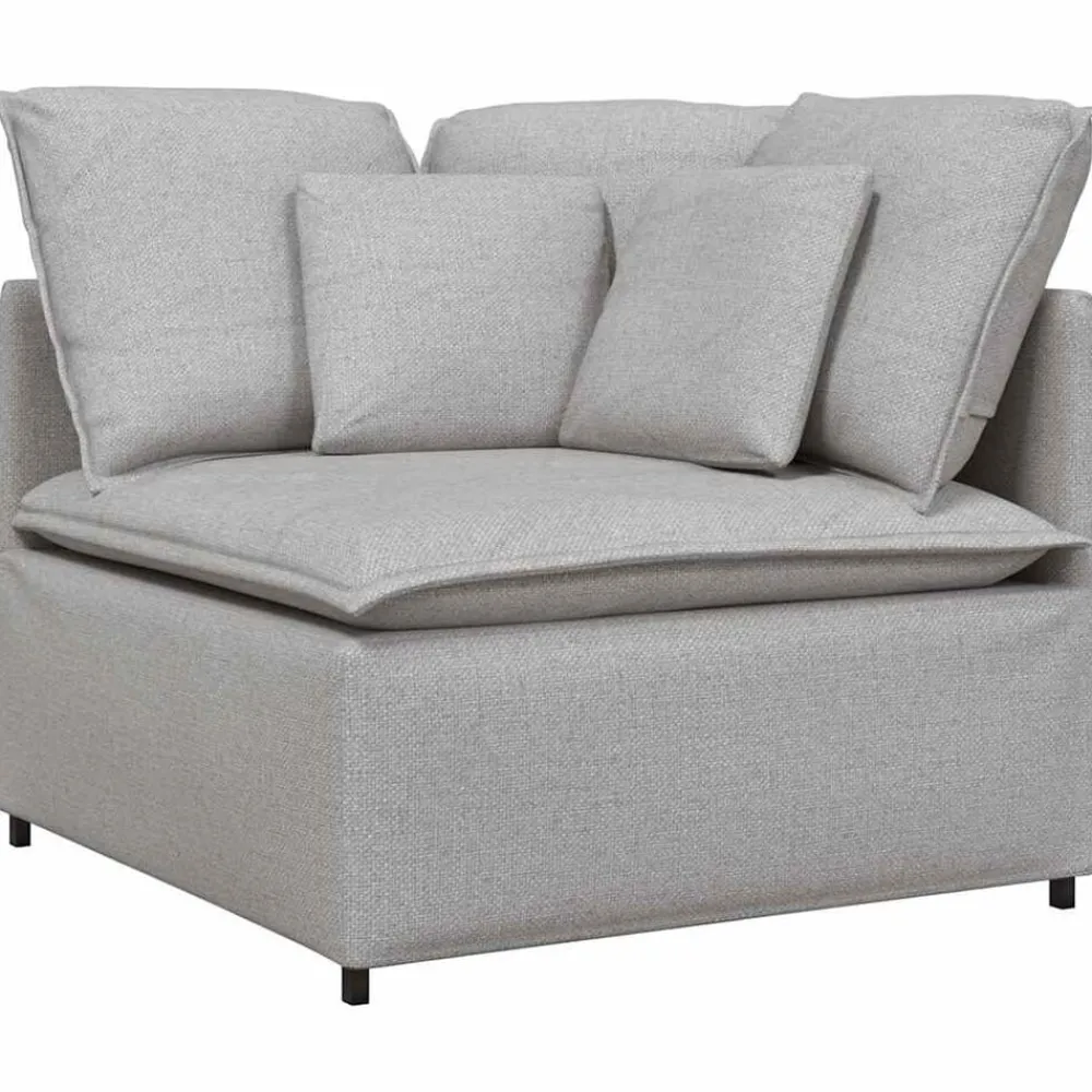 Modulaire bank met kussens stof wolk grijs>vidaXL Clearance