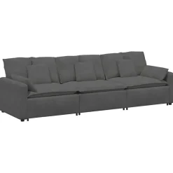 Accessoires Voor Stoelen En Banken*vidaXL Modulaire bank met kussens Donkergrijs