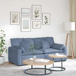 Accessoires Voor Stoelen En Banken*vidaXL Modulaire bank met kussens Blauw