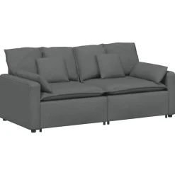 Accessoires Voor Stoelen En Banken*vidaXL Modulaire bank met kussens Donkergrijs
