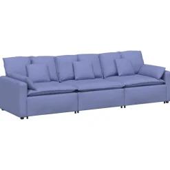 Accessoires Voor Stoelen En Banken*vidaXL Modulaire bank met kussens Jeansblauw