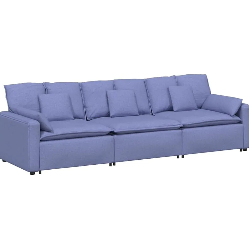 Accessoires Voor Stoelen En Banken*vidaXL Modulaire bank met kussens Jeansblauw